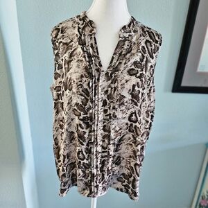 Simply Vera Vera Wang Animal Print Sleeveless Blouse Size L